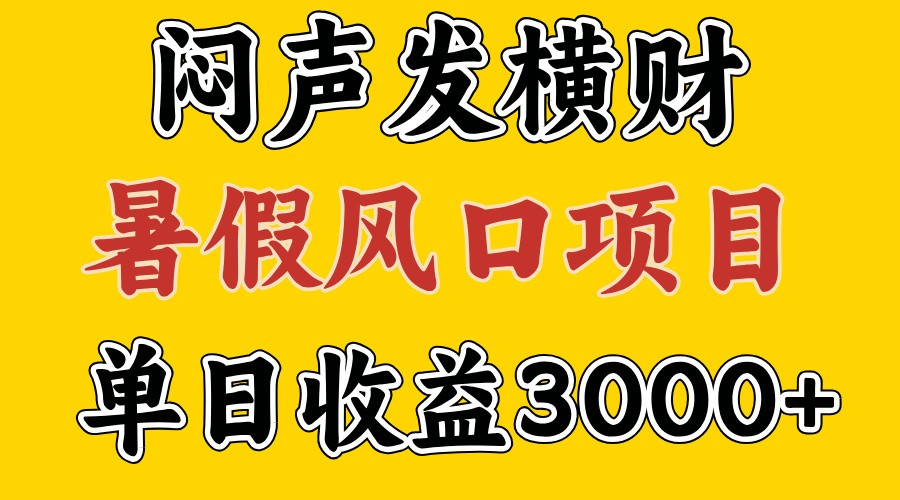 30天赚了7.5W 暑假风口项目，比较好学，2天左右上手-简创项目网