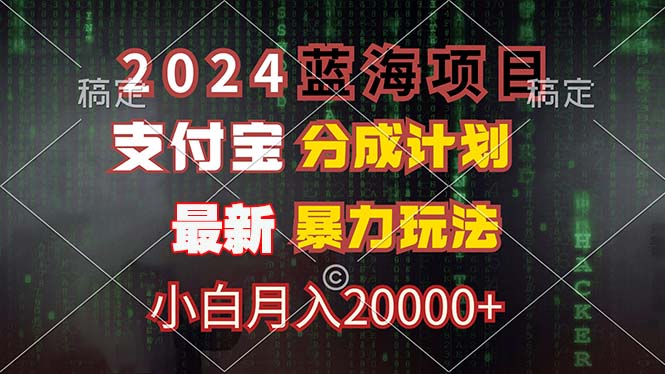 2024蓝海项目，支付宝分成计划，暴力玩法，刷爆播放量，小白月入20000+-简创项目网