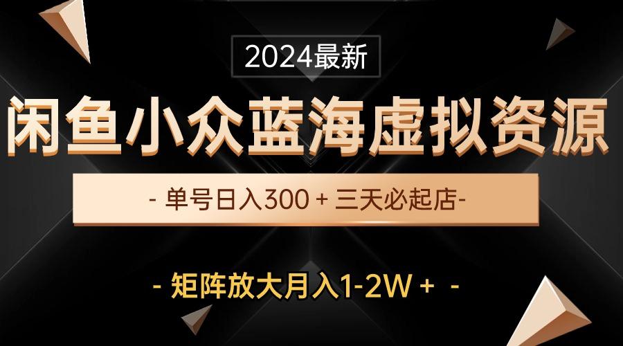 最新闲鱼小众蓝海虚拟资源，单号日入300＋，三天必起店，矩阵放大月入1-2W-简创项目网