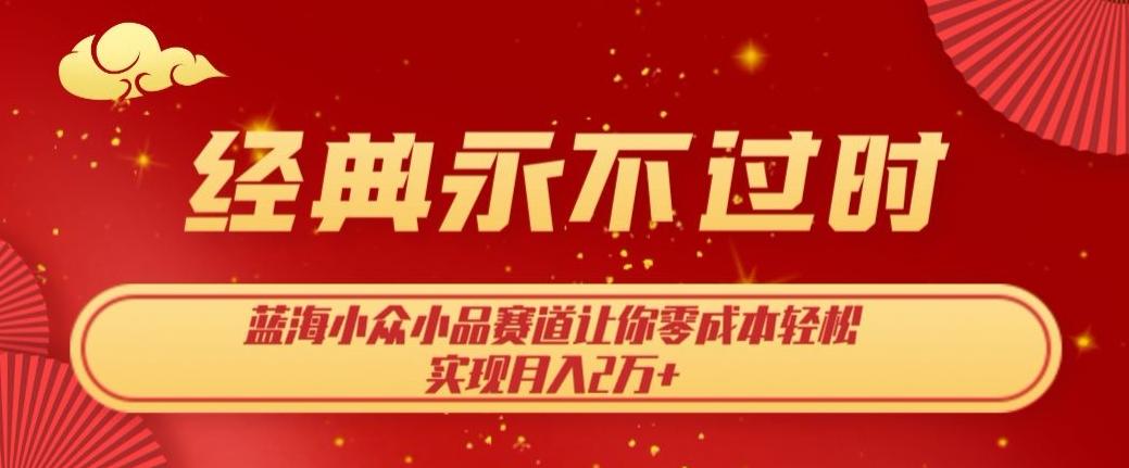 经典永不过时，蓝海小众小品赛道，让你零成本轻松实现月入2万+-简创项目网
