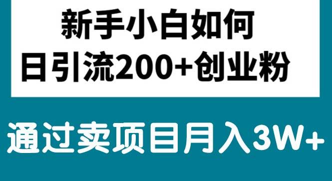 新手小白日引流200+创业粉,通过卖项目月入3W+-简创项目网