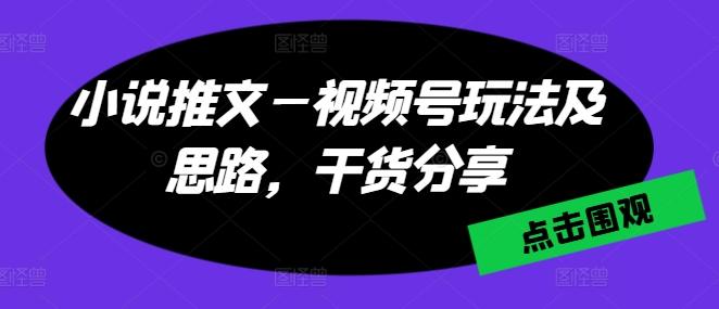 小说推文—视频号玩法及思路，干货分享-简创项目网