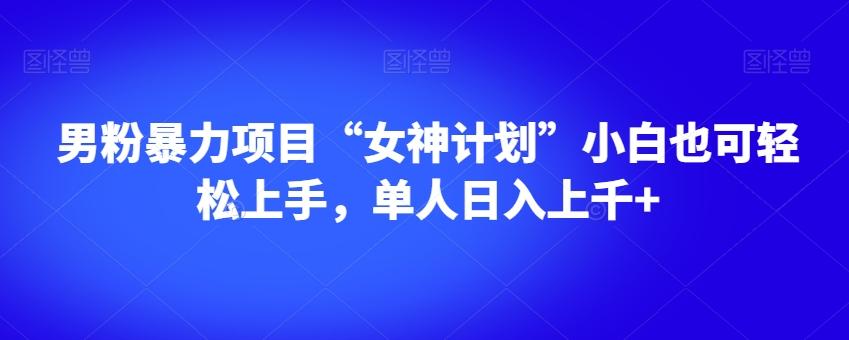 男粉暴力项目“女神计划”小白也可轻松上手，单人日入上千+【揭秘】-简创项目网