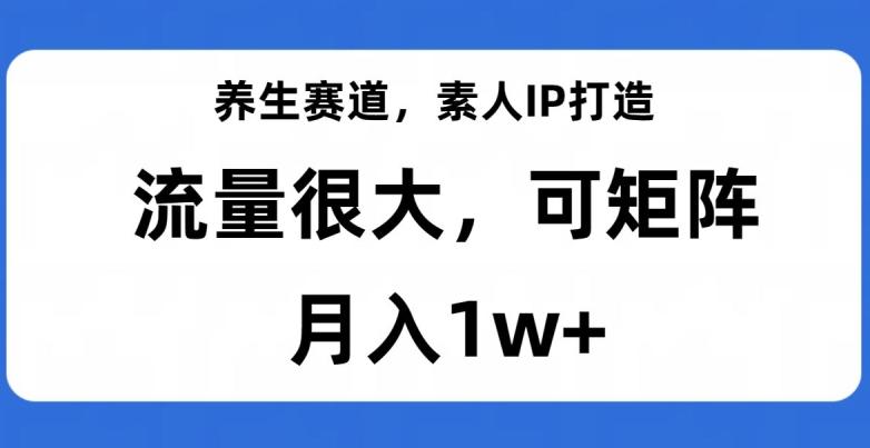 养生赛道，素人IP打造，流量很大，可矩阵，月入1w+【揭秘】-简创项目网