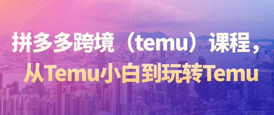 拼多多跨境（temu）课程，从Temu小白到玩转Temu-简创项目网