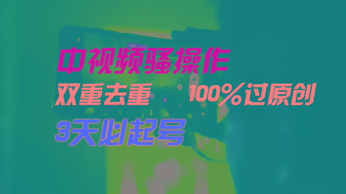 中视频骚操作，双重去重100%过原创，3天比必起号，简单无脑，月入3W+-简创项目网