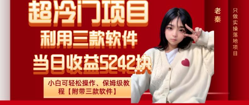 超冷门项目、利用三款软件、当日收益5242块、小白可轻松操作、保姆级教程【附带三款软件】-简创项目网