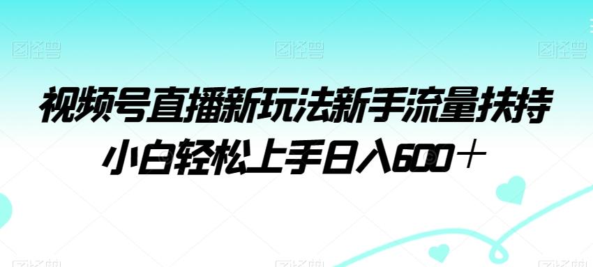 视频号直播新玩法新手流量扶持小白轻松上手日入600＋【揭秘】-简创项目网