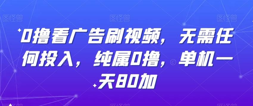 0撸看广告刷视频，无需任何投入，纯属0撸，单机一天80加-简创项目网