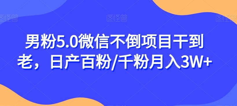 男粉5.0微信不倒项目干到老，日产百粉/千粉月入3W+【揭秘】-简创项目网