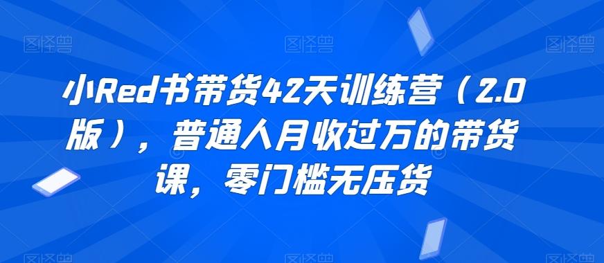小Red书带货42天训练营(2.0版)，普通人月收过万的带货课，零门槛无压货-简创项目网