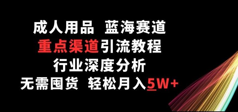 成人用品，蓝海赛道，重点渠道引流教程，行业深度分析，无需囤货，轻松月入5W+【揭秘】-简创项目网