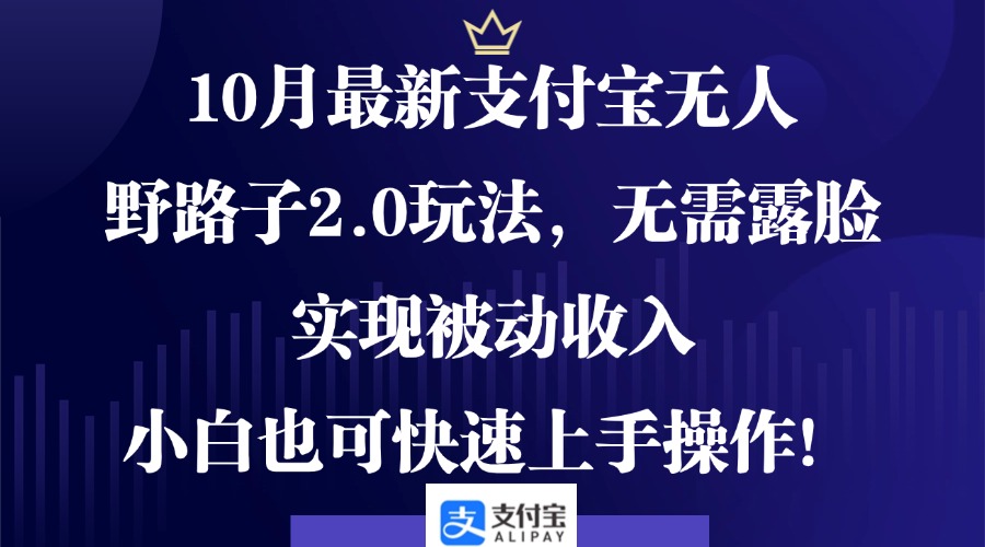10月最新支付宝无人野路子2.0玩法，无需露脸，实现被动收入，小白也可…-简创项目网