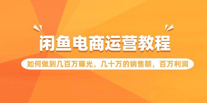 (9560期)闲鱼电商运营教程：如何做到几百万曝光，几十万的销售额，百万利润-简创项目网