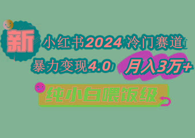 小红书2024冷门赛道 月入3万+ 暴力变现4.0 纯小白喂饭级-简创项目网