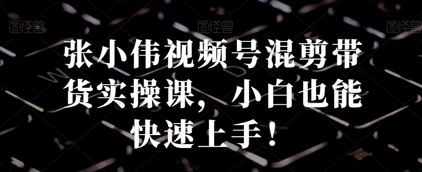 张小伟视频号混剪带货实操课，小白也能快速上手！-简创项目网