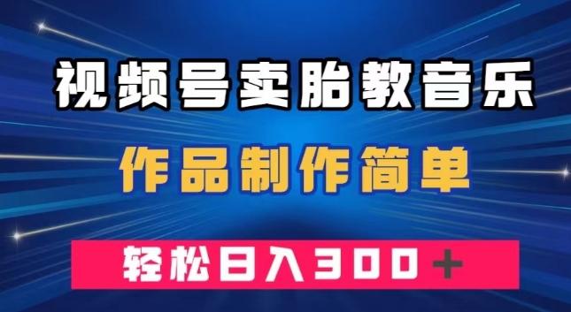 视频号卖胎教音乐，作品制作简单，一单49，轻松日入300＋-简创项目网
