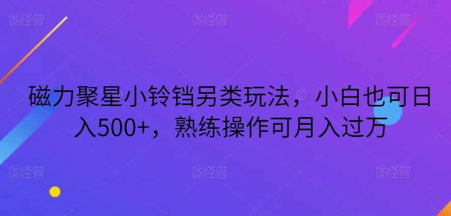 磁力聚星小铃铛另类玩法，小白也可日入500+，熟练操作可月入过万-简创项目网