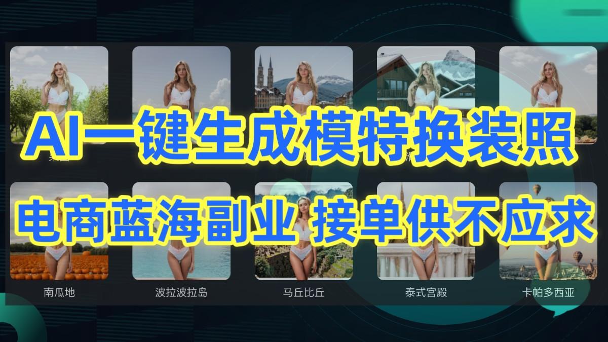 AI制作一键生成模特换装照，电商蓝海副业，接单供不应求-简创项目网