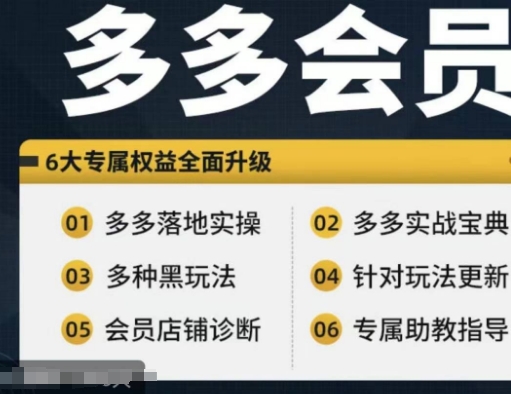 拼多多会员，拼多多实战宝典+实战落地实操，从新手到高阶内容全面覆盖-简创项目网