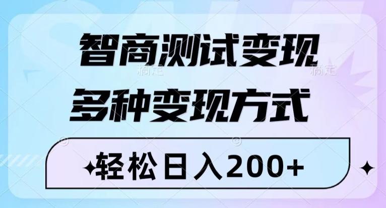 智商测试变现，轻松日入200+，几分钟一个视频，多种变现方式-简创项目网