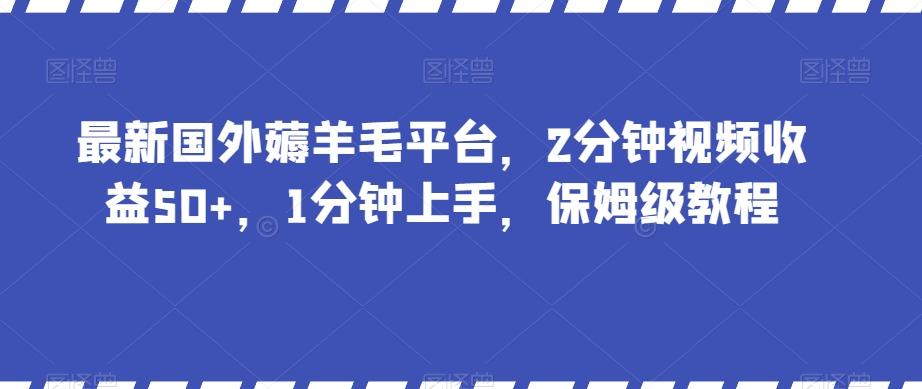 最新国外薅羊毛平台，2分钟视频收益50+，1分钟上手，保姆级教程【揭秘】-简创项目网