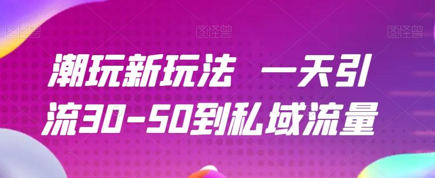 潮玩新玩法一天引流30-50到私域流量-简创项目网