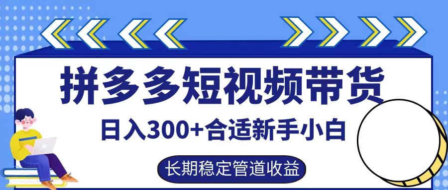 拼多多短视频带货日入300+，实操账户展示看就能学会-简创项目网