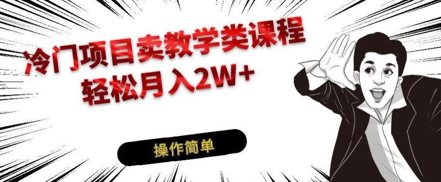 冷门项目卖教学类课程，轻松月入2W+-简创项目网
