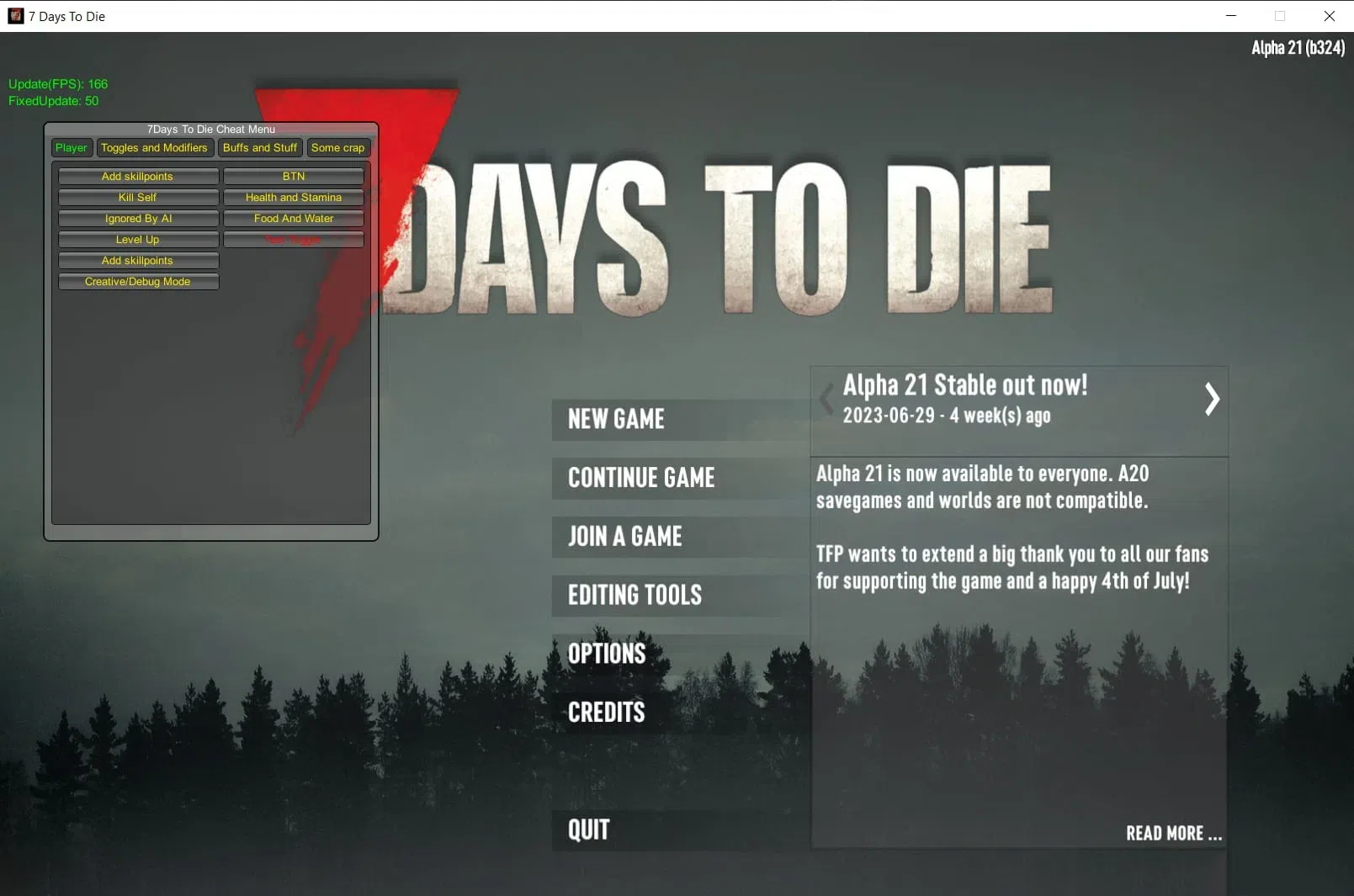 7 Days to Die 七日杀多功能修改器 v1.1.3.105 免费版-简创项目网