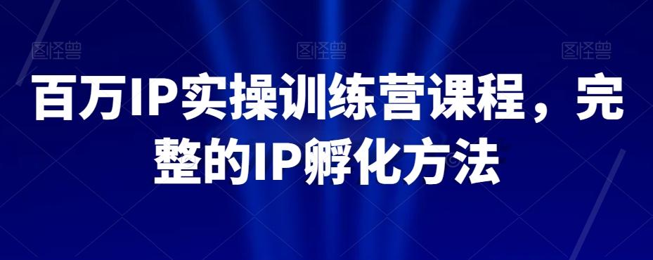 百万IP实操训练营课程，完整的IP孵化方法-简创项目网