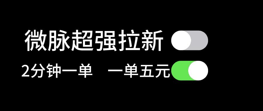 微脉超强拉新， 两分钟1单， 一单利润5块，适合小白-简创项目网