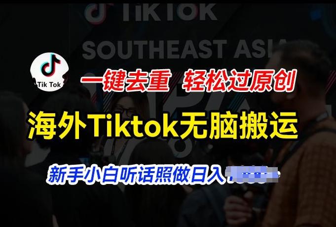 海外Tiktok短视频无脑搬运，一键去重轻松过原创，新手小白听话照做日入几张【揭秘】-简创项目网