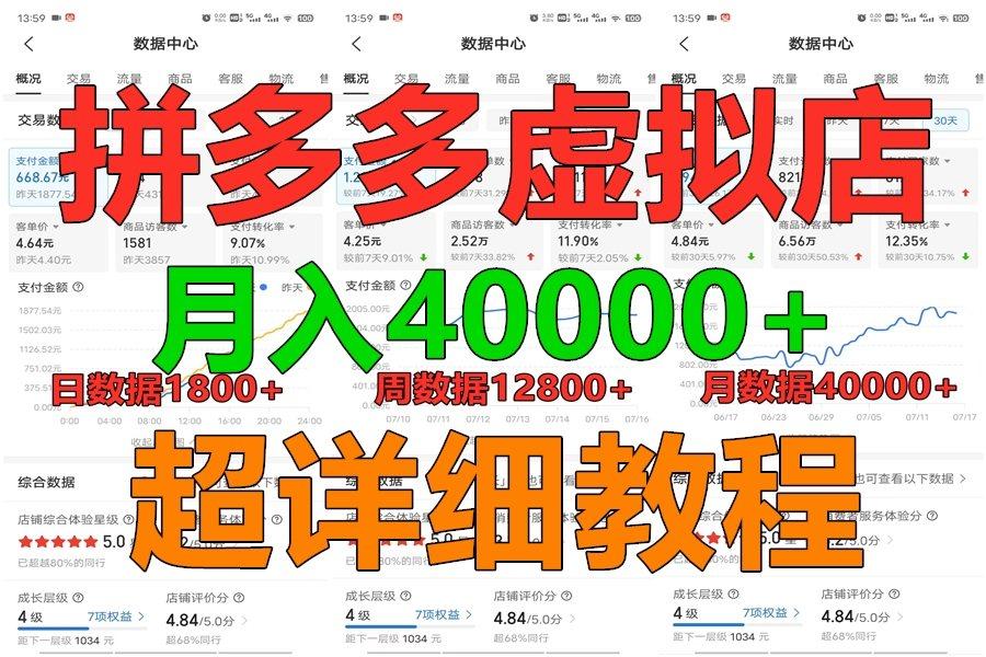 拼多多虚拟电商训练营月入40000+，全网最详细，你做你也行，暴利稳定长久-简创项目网