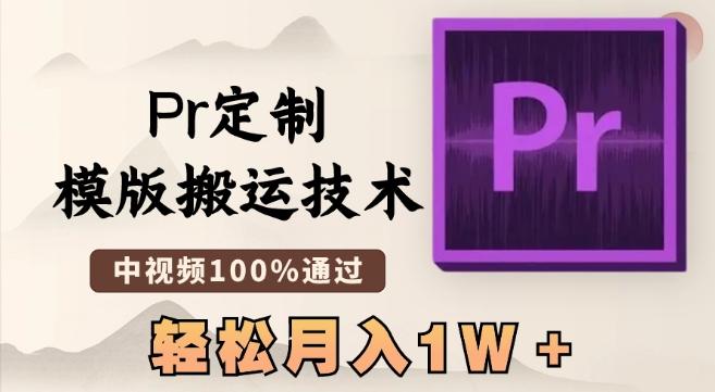 最新Pr定制模版搬运技术，中视频100%通过，几分钟一条视频，轻松月入1W＋【揭秘】-简创项目网