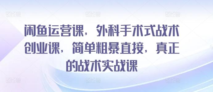 闲鱼运营课，外科手术式战术创业课，简单粗暴直接，真正的战术实战课-简创项目网