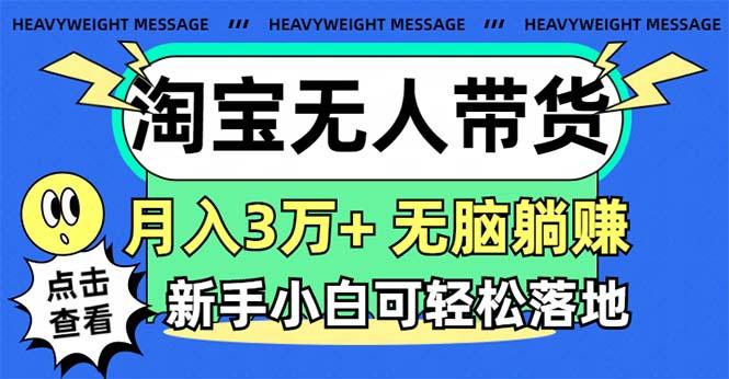 淘宝无人带货3.0高收益玩法，月入3万+，无脑躺赚，新手小白可落地实操-简创项目网