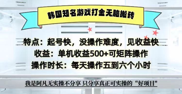全网首发海外知名游戏打金无脑搬砖单机收益500+ 即做！即赚！当天见收益！-简创项目网