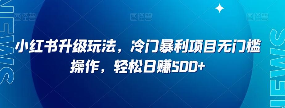 小红书升级玩法，冷门暴利项目无门槛操作，轻松日赚500+【揭秘】-简创项目网