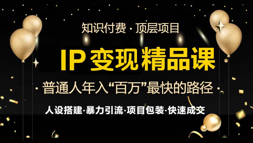 IP变现最新精品课程，知识付费全流程+最强引流术+小白避坑指南-简创项目网