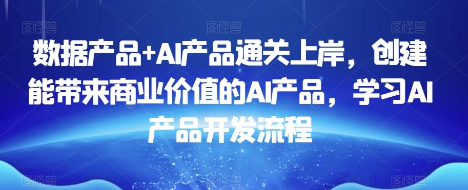 数据产品+AI产品通关上岸，创建能带来商业价值的AI产品，学习AI产品开发流程-简创项目网