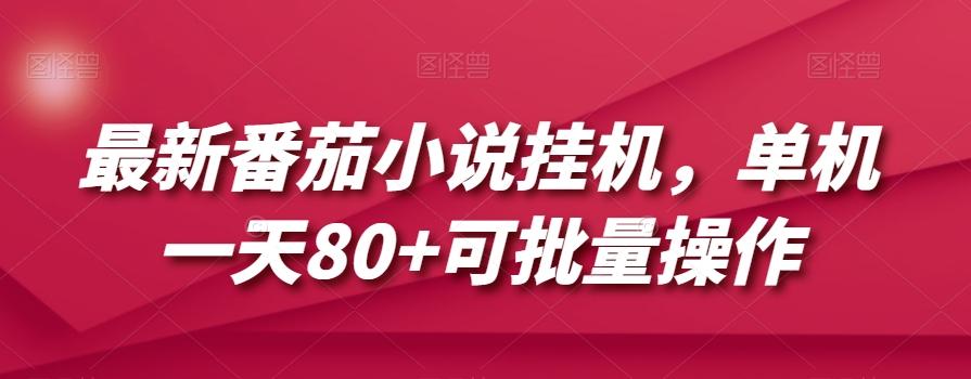 最新番茄小说挂机，单机一天80+可批量操作【揭秘】-简创项目网